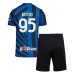 Inter Milan Alessandro Bastoni #95 Hjemmedraktsett Barn 2024-25 Korte ermer (+ Korte bukser)